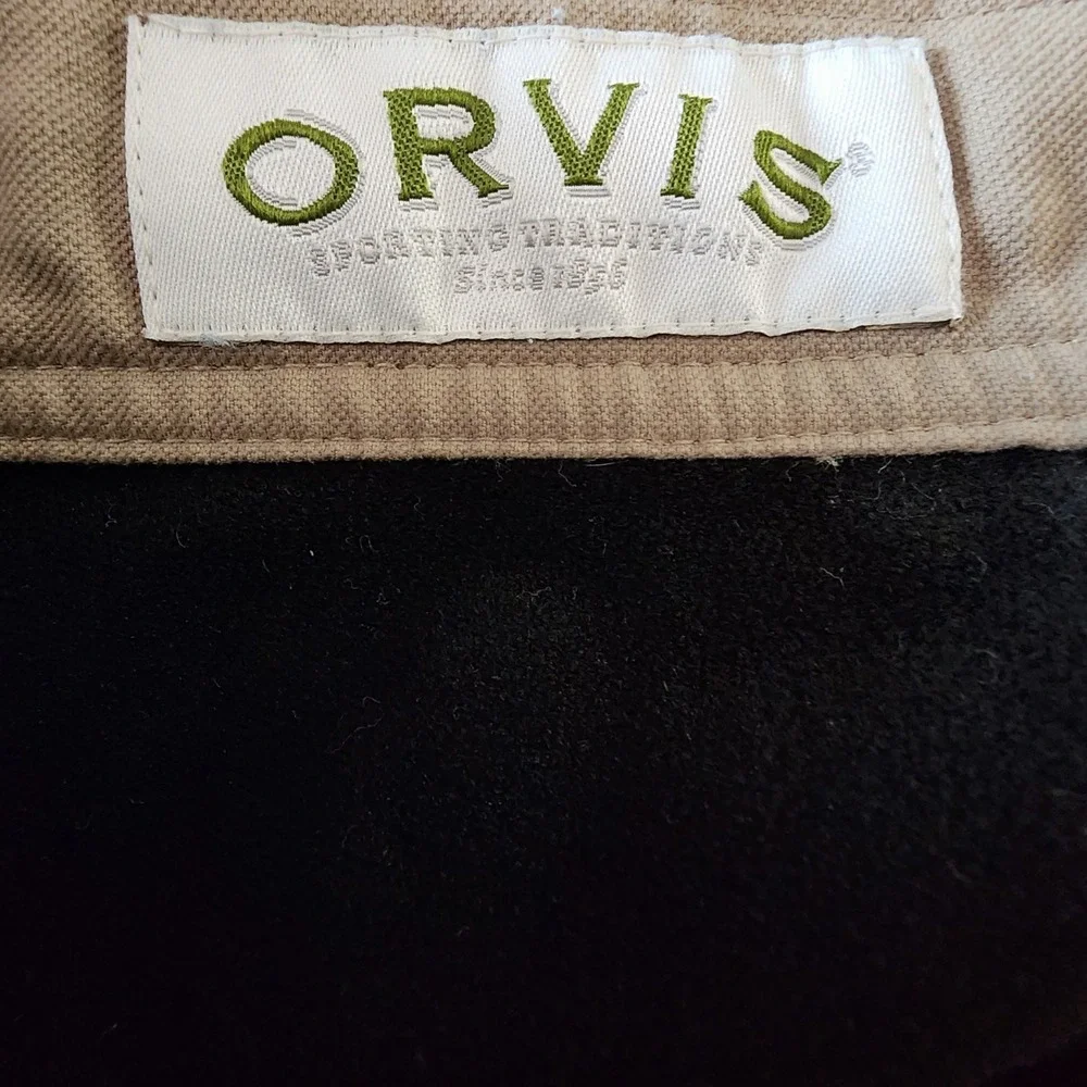 Orvis 40x32 Tan Fleece Lined Nylon Utility Pants Gorpcore Outdoor Hiking Rugged